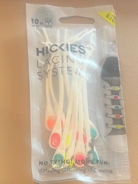 HICKIES Lacing System - White with Neon Accent- Kids Sprinkles